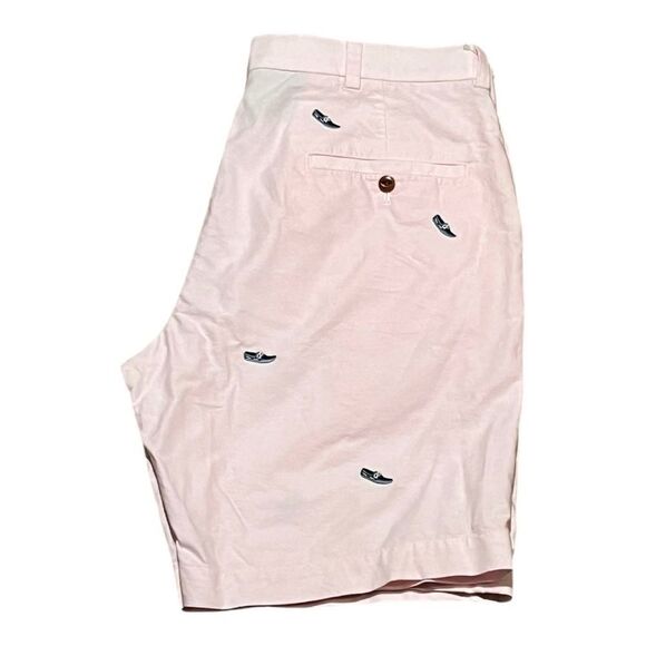 Brooks Brothers NWT Pink Flat Front Shorts Embroidered Boat Shoes Design - Picture 7 of 9